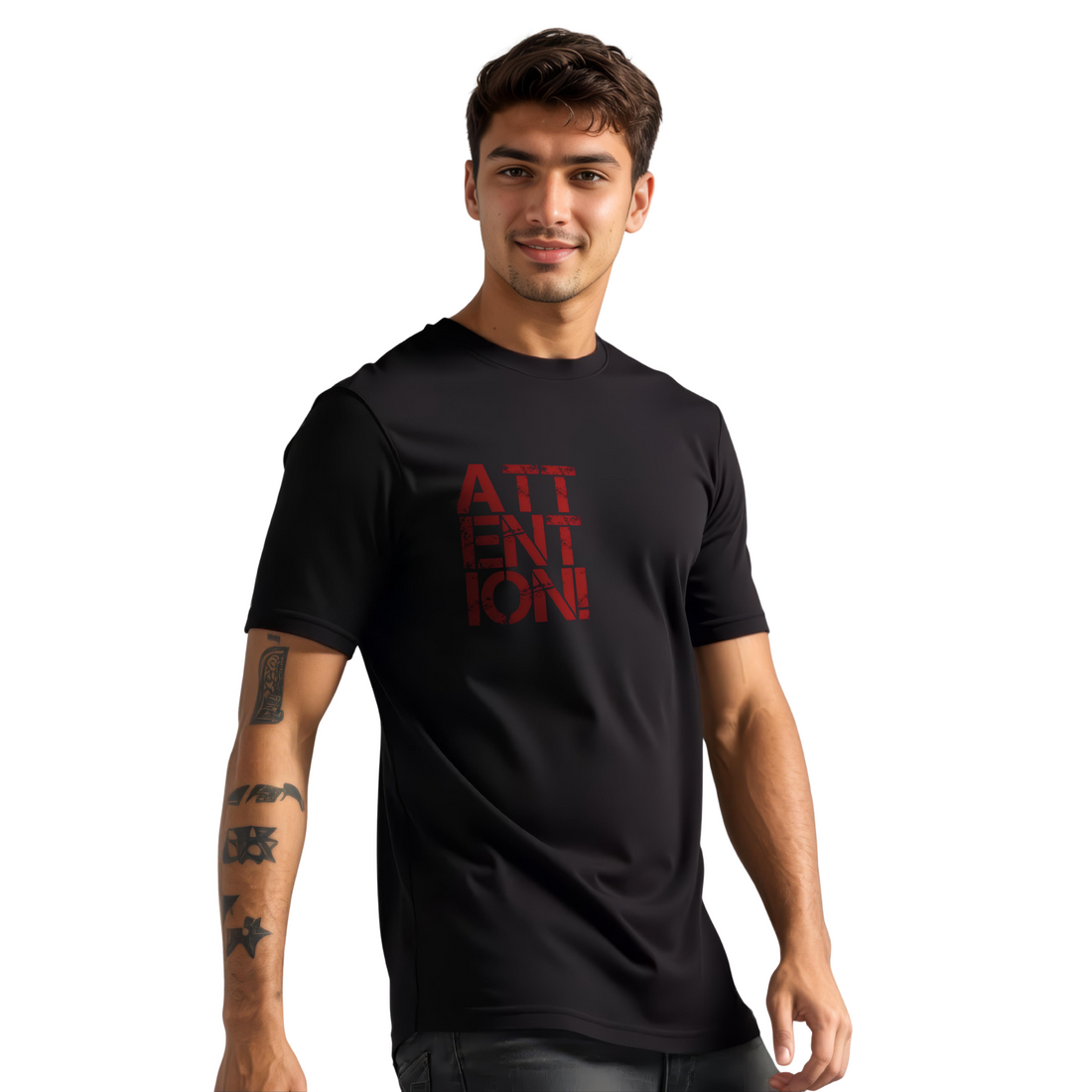 Premium Cotton Lycra T-Shirt for Men – Soft, Stretchable & Perfect Fit ( Black )