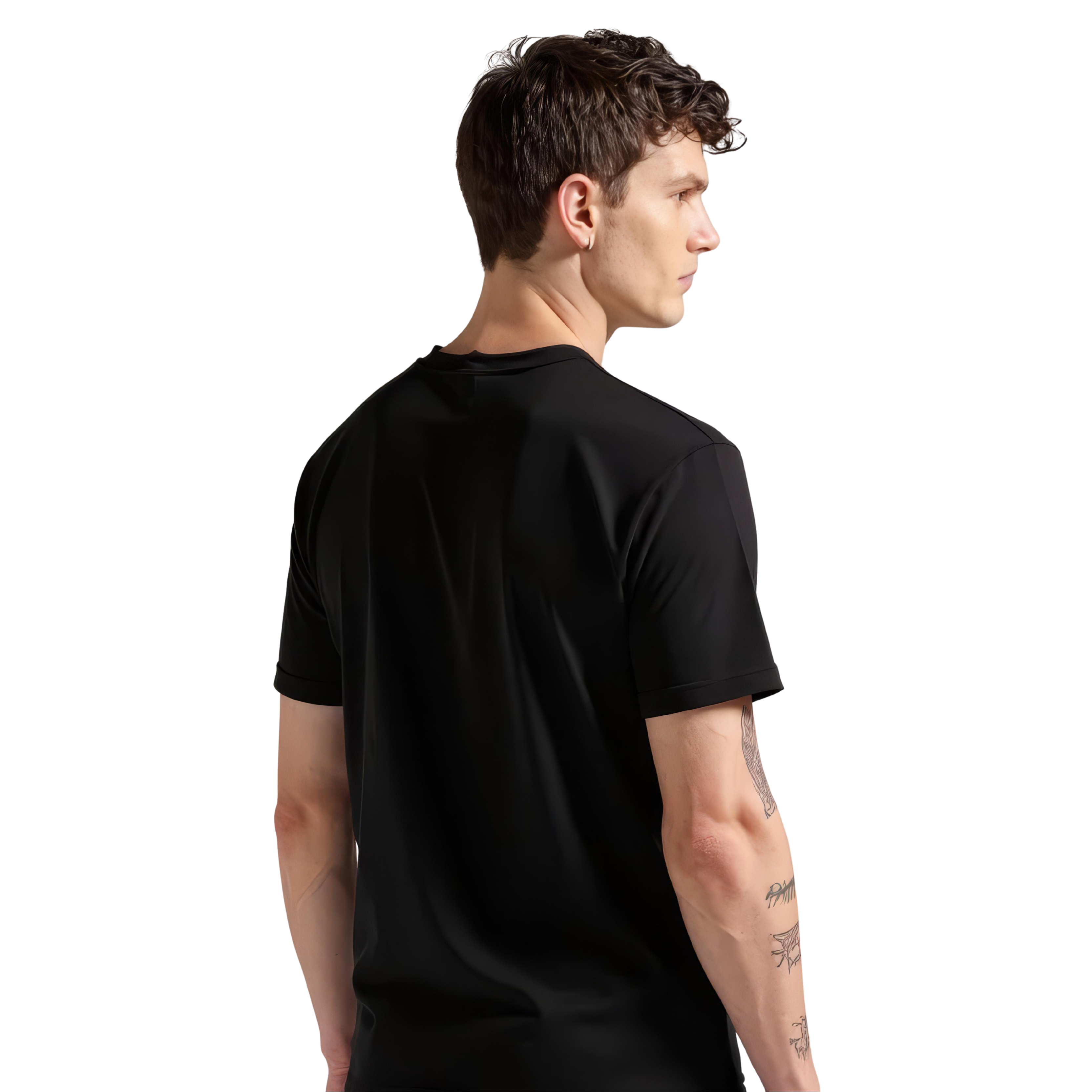 Premium Cotton Lycra T-Shirt for Men – Soft, Stretchable & Perfect Fit ( Black )