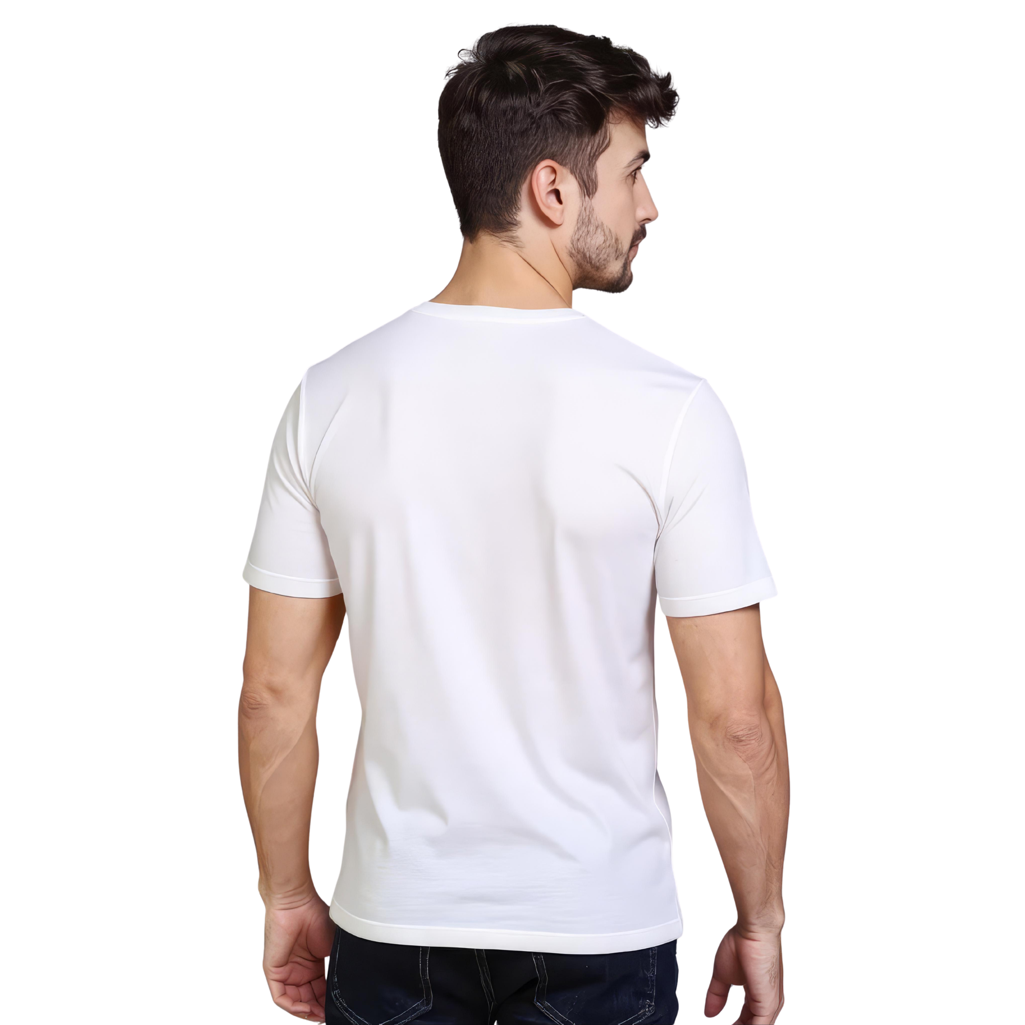 Premium Cotton Lycra T-Shirt for Men – Soft, Stretchable & Perfect Fit ( White )