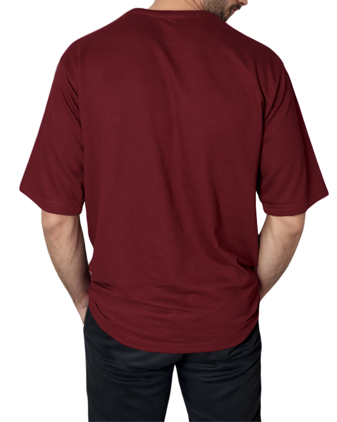 Mens Oversized Maroon T-Shirt