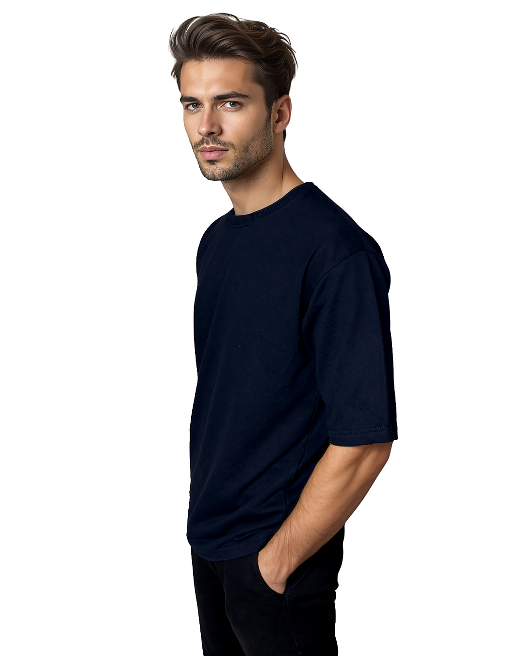 Mens Oversized Navy Blue T-Shirt